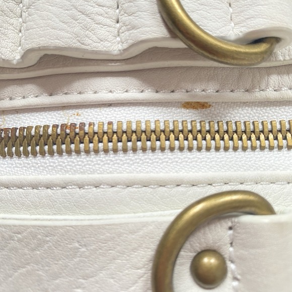 Joelle Hawkens Foldover Victoria Messenger Bag White Leather Pockets Designer - Picture 13 of 14